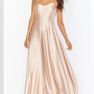 Show Me Your Mumu Faith Maxi Dress - Size Large - Champagne Luxe Satin